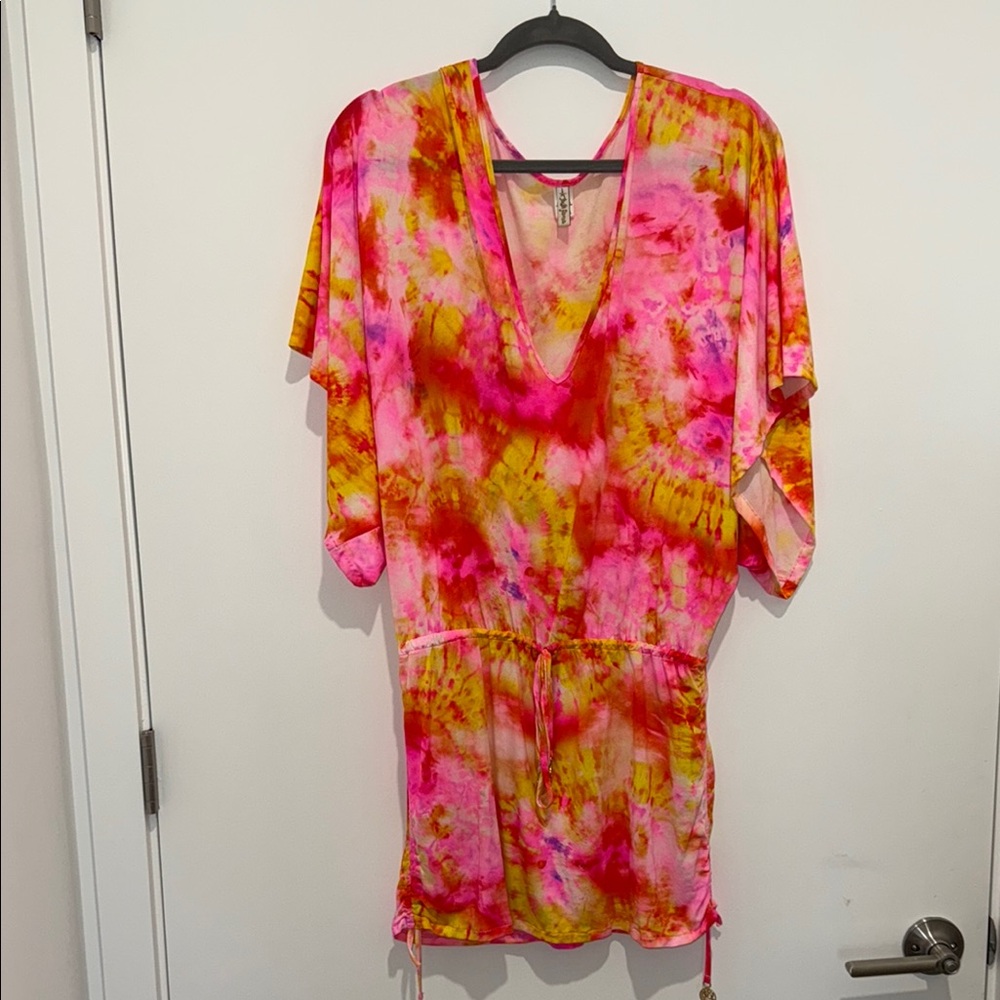 Luli Fama tie dye swim cover up small